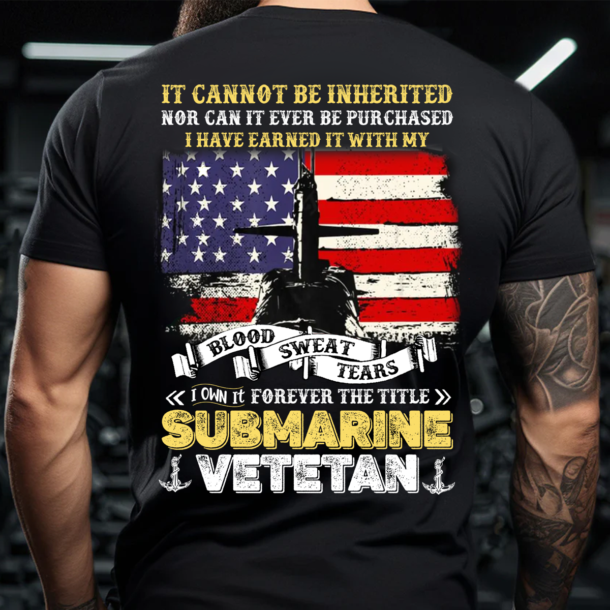 Submarine Veteran Shirt – Blood Sweat Tears American Flag Military Tee