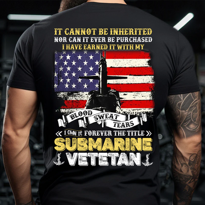 Submarine Veteran Shirt – Blood Sweat Tears American Flag Military Tee