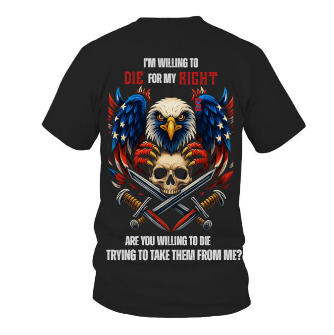 Patriotic American Eagle & Skull Graphic Tee, Military Veteran Shirt, Perfect Gift for Veteran Day