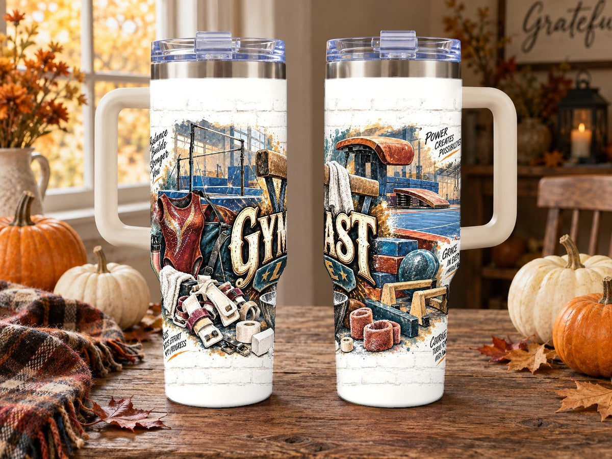 Artistic Gymnastics Gear Collage 40 oz Tumbler with Handle