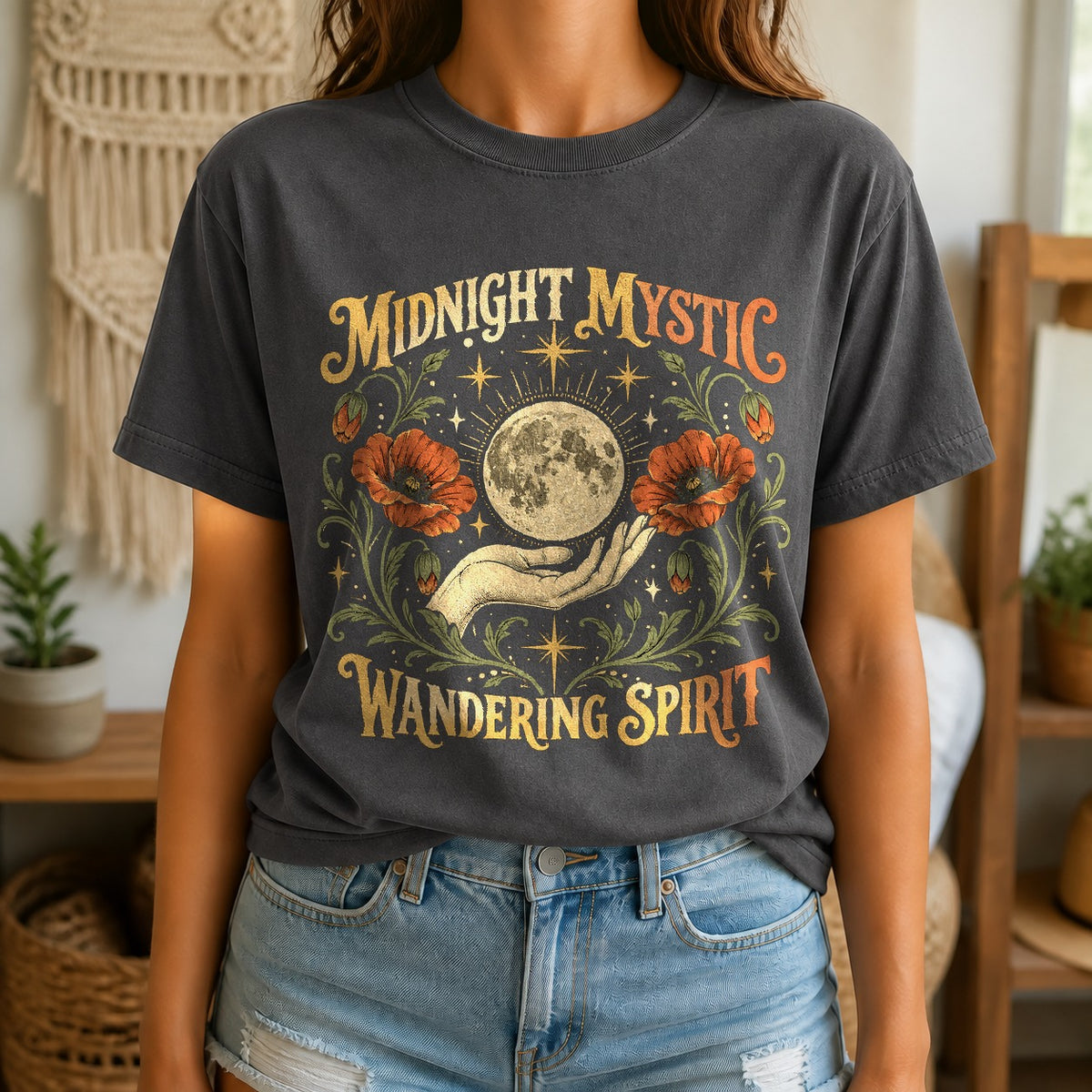 Midnight Mystic Botanicals Comfort Colors T-Shirt, Pepper