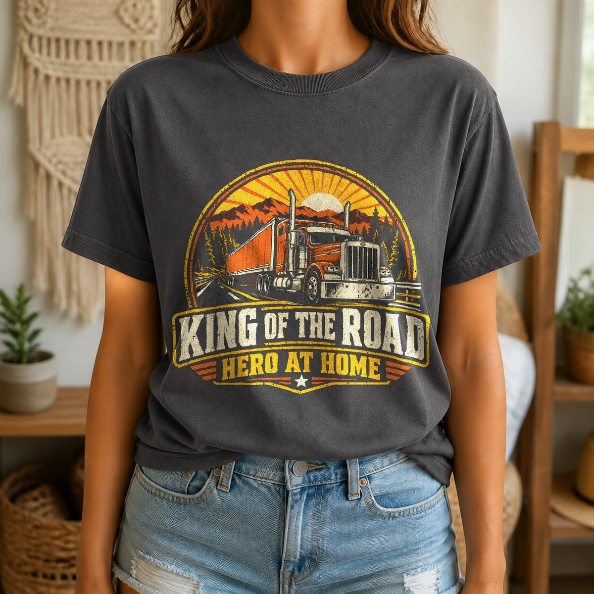 Comfort Colors King of the Road Trucker Dad Graphic T-Shirt