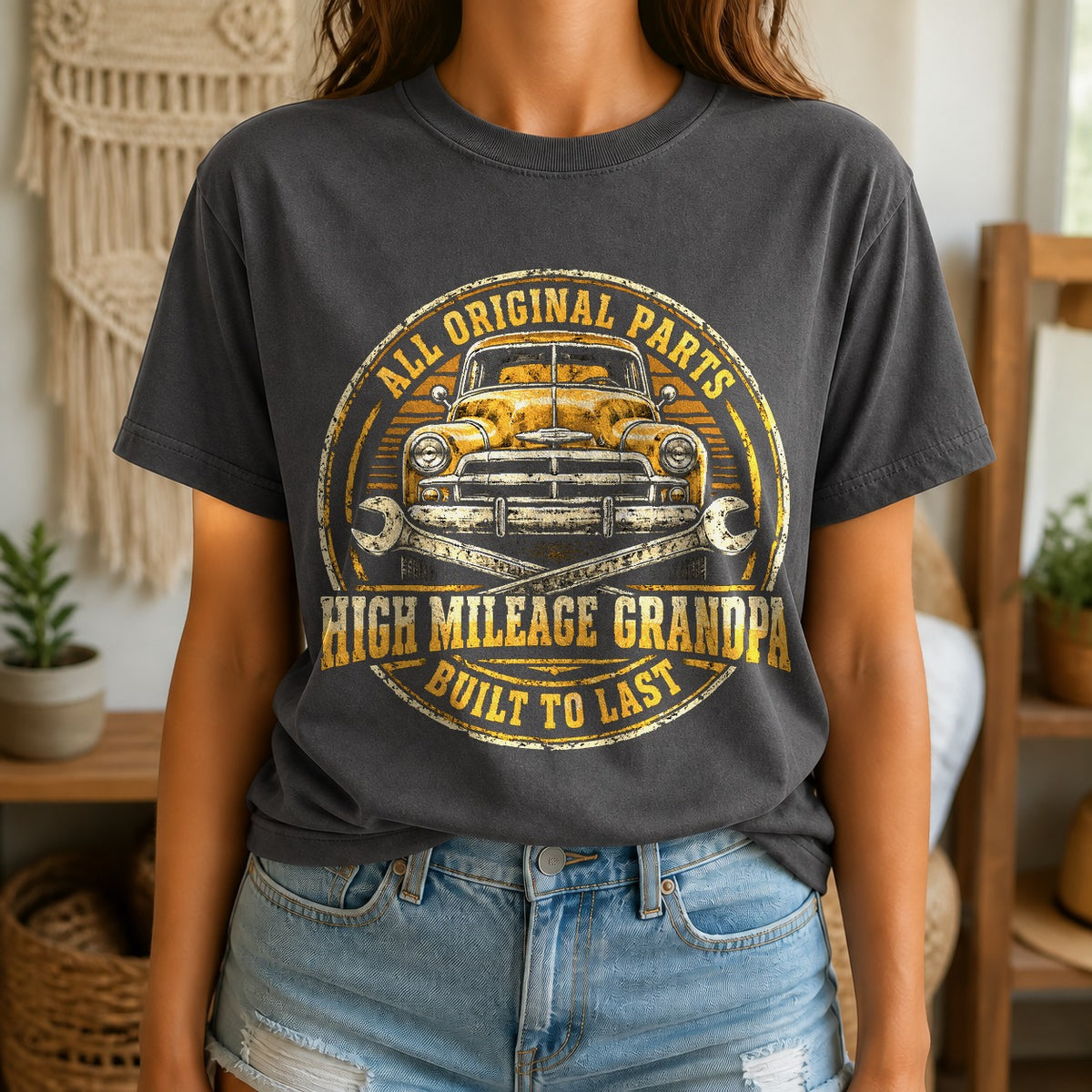 High Mileage Grandpa Comfort Colors T-Shirt, Classic Truck Tee