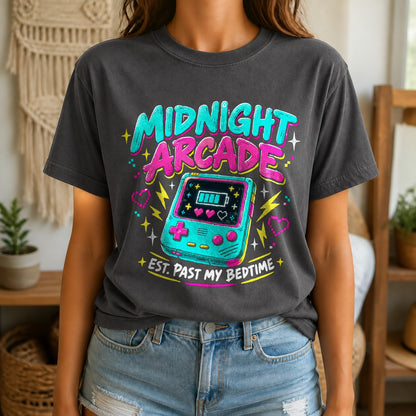 Midnight Arcade Gamer Comfort Colors T-Shirt, Pepper