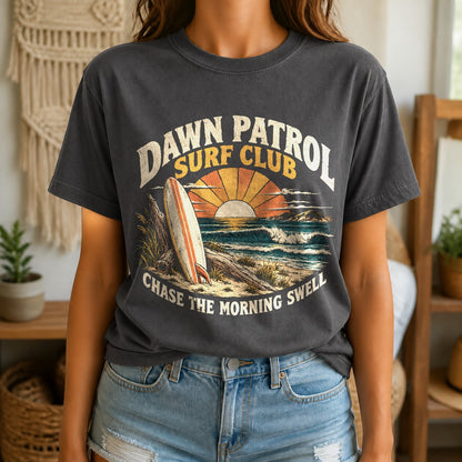Dawn Patrol Surf Club Comfort Colors T-Shirt, Beach Graphic Tee