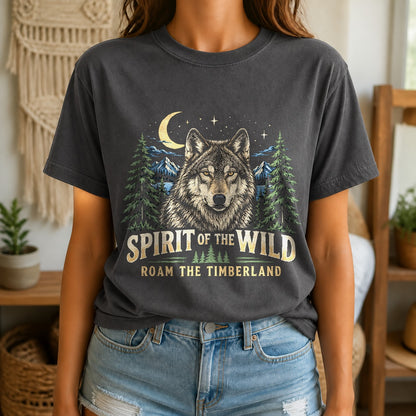 Comfort Colors Spirit of the Timberland Wolf Graphic T-Shirt