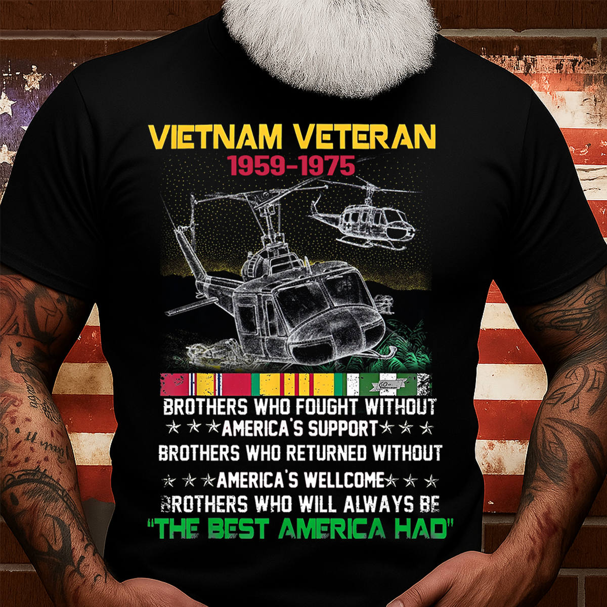 The Best America Had – Vietnam Veteran 1959-1975 UH-1 Huey Helicopter Tribute Shirt
