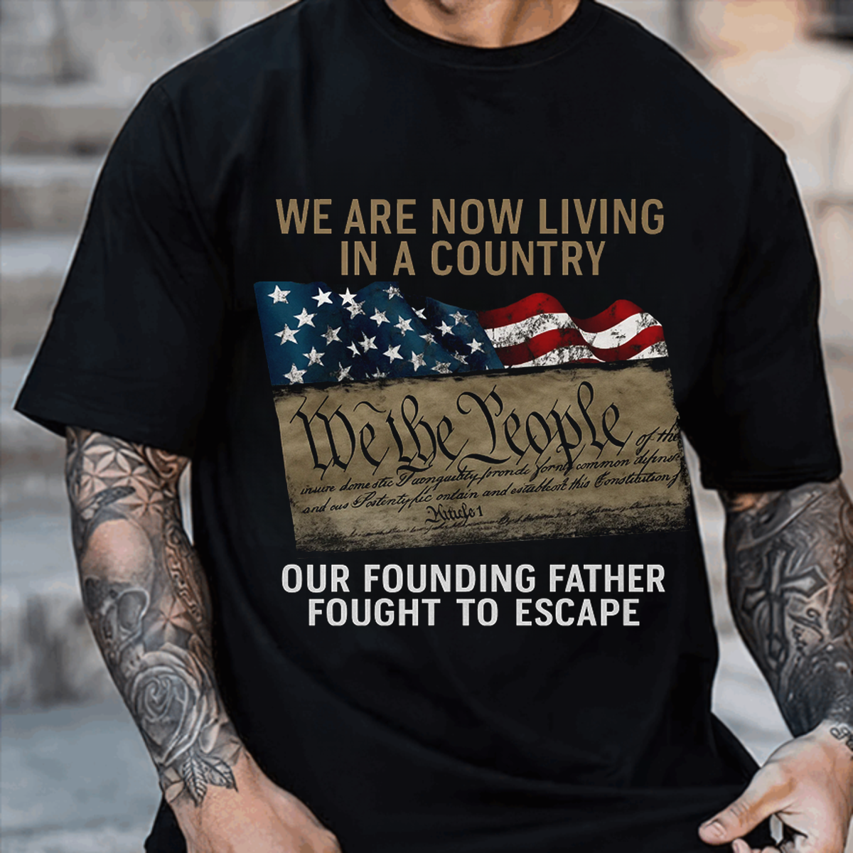 We Are Now Living In A Country Veteran T-Shirt, Military Patriotic Veteran Apparel, Must have for Veterans Day