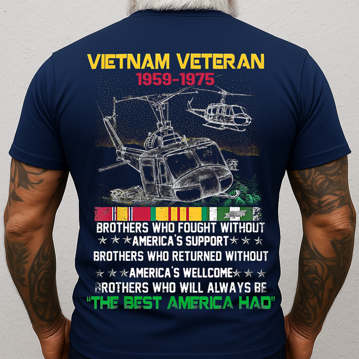 Vietnam Veteran The Best America Had Tee, 1959-1975 Army Military Tribute UH-1 Huey Helicopter Shirt