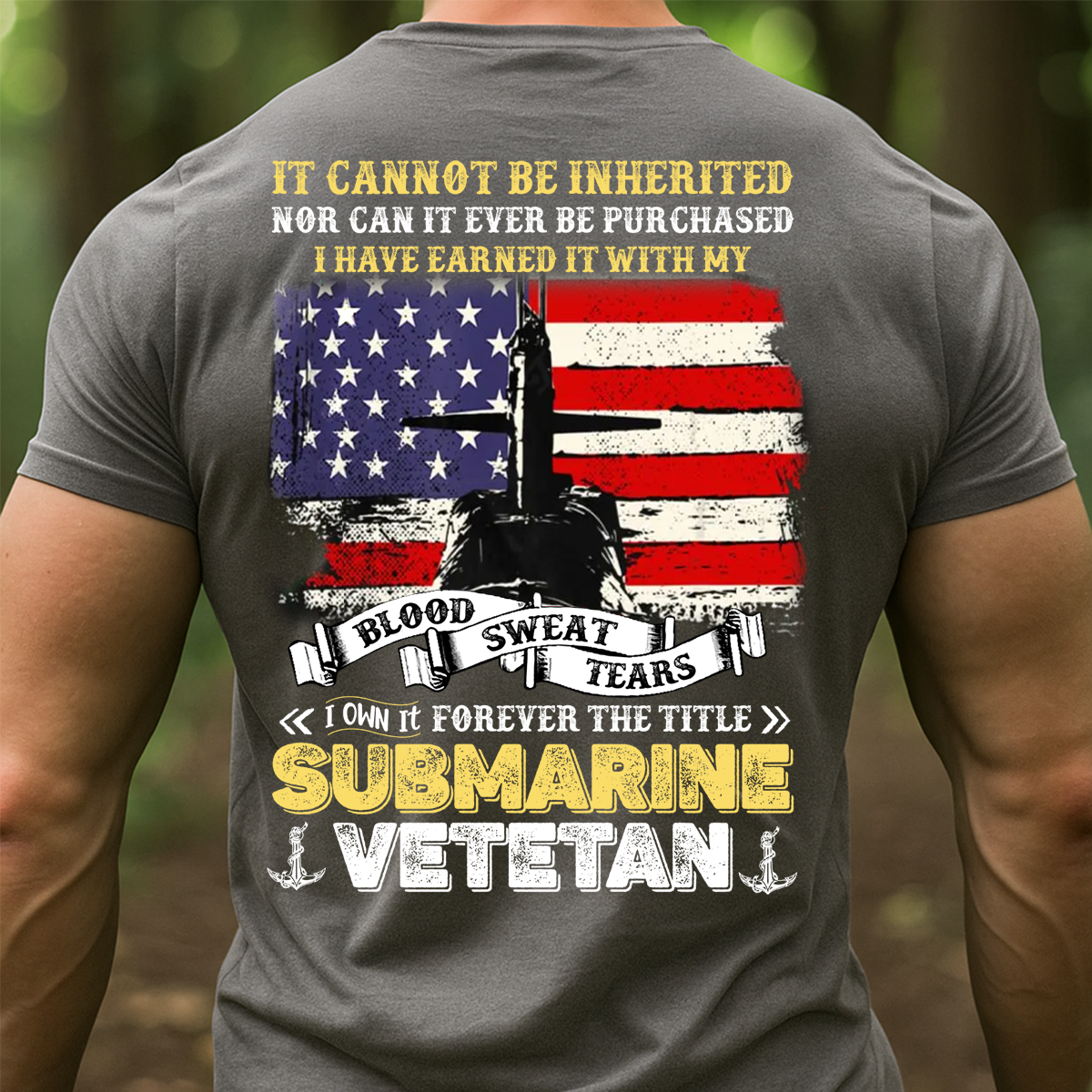 Submarine Veteran Shirt – Blood Sweat Tears American Flag Military Tee