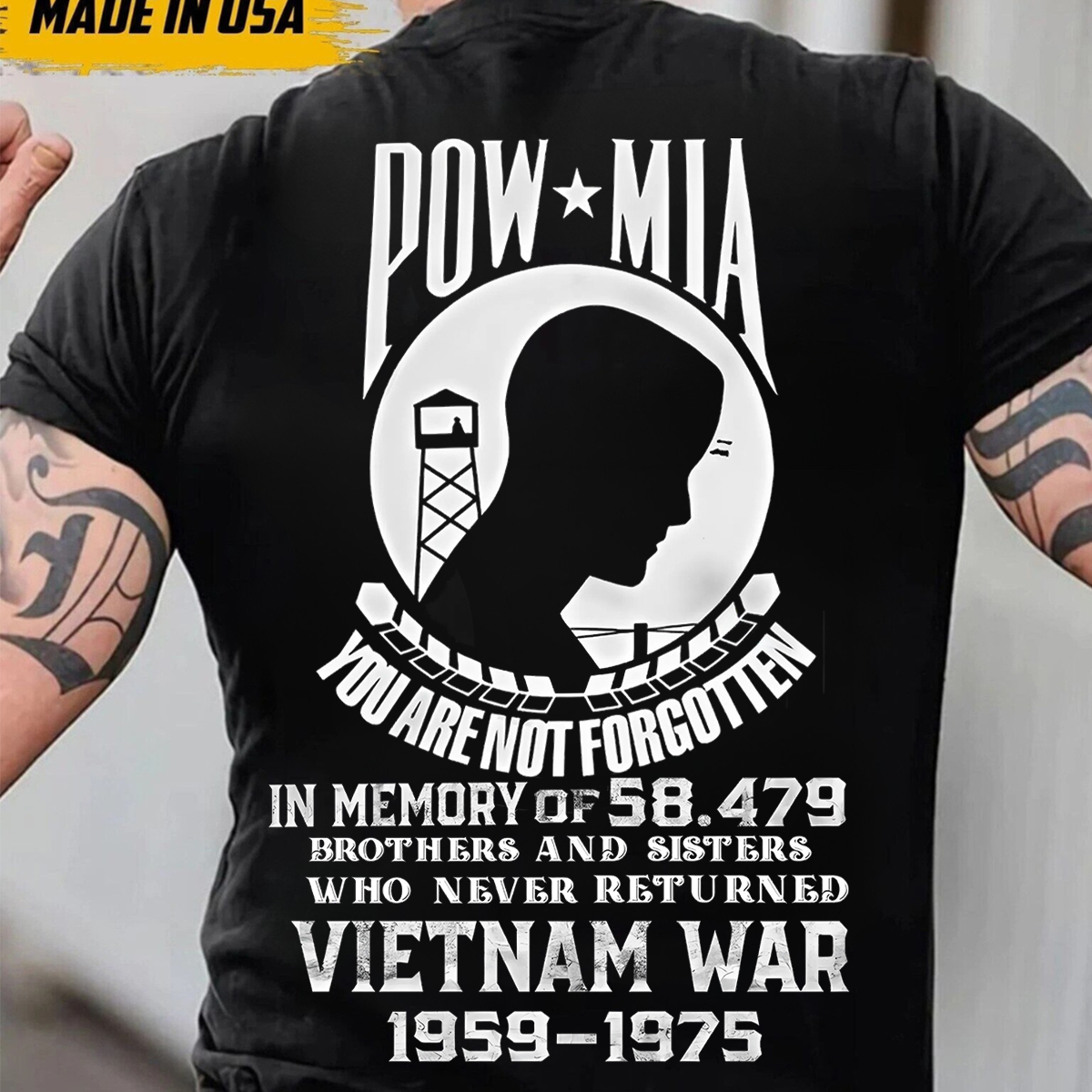 Vietnam War Memorial T-Shirt - In Memory of 58,479 Fallen Brothers and Sisters - Veteran Tribute Tee