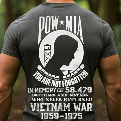 Vietnam War Memorial T-Shirt - In Memory of 58,479 Fallen Brothers and Sisters - Veteran Tribute Tee