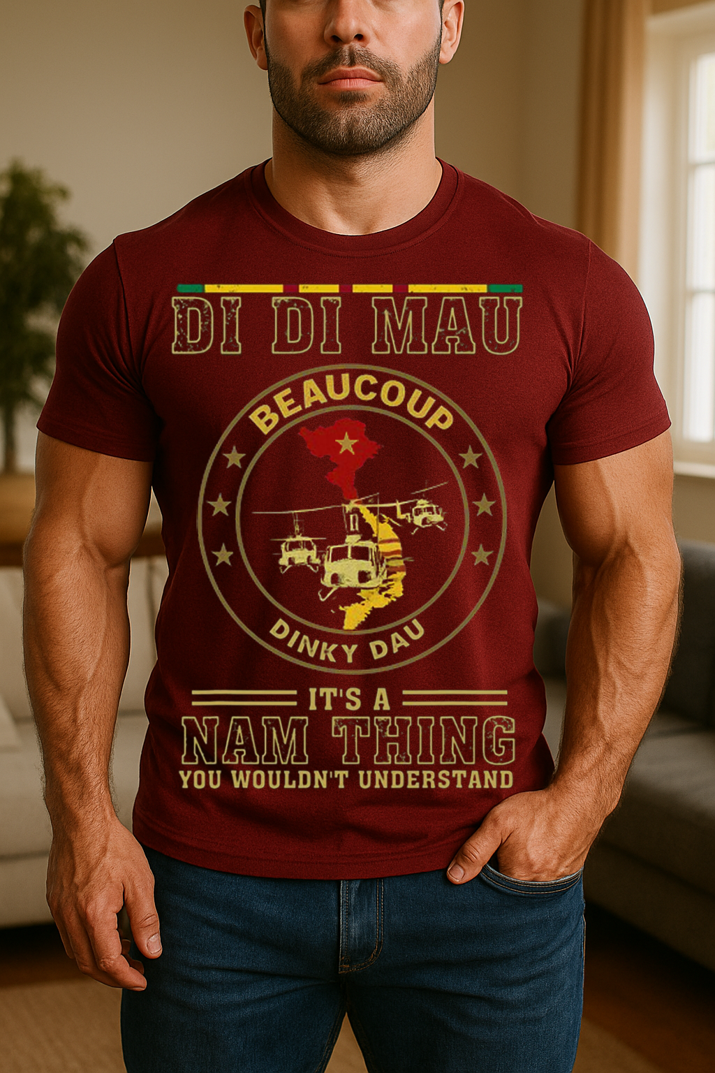 Vietnam War Veteran Shirt – Di Di Mau Beaucoup Dinky Dau Military Tee