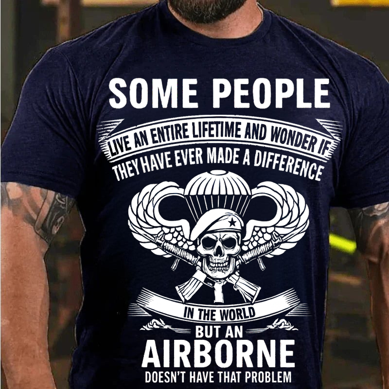 Airborne Paratrooper Veteran T-Shirt – Skull Military Graphic Tee Gift for U.S Army