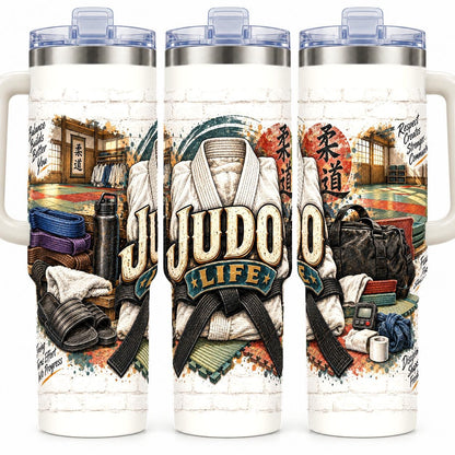 Judo Training Gear Collage 40 oz Tumbler with Handle and Straw