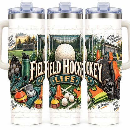 Field Hockey Gear Collage 40 oz Tumbler with Straw