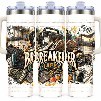 Breaking Dance Gear Collage 40 oz Tumbler with Handle and Straw