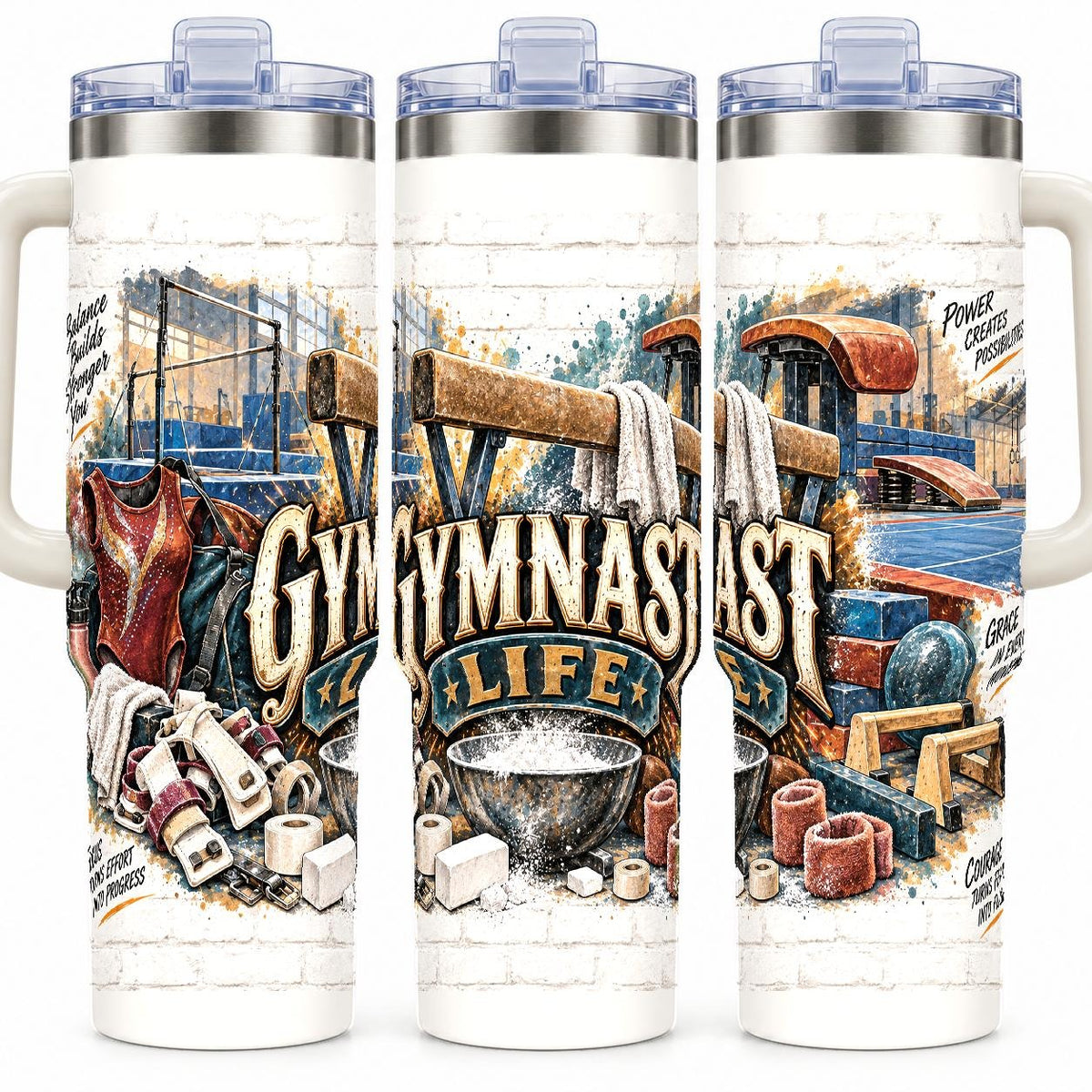 Artistic Gymnastics Gear Collage 40 oz Tumbler with Handle