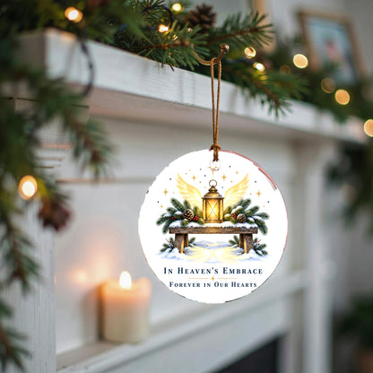 Heavens Embrace Lantern Memorial Ceramic Christmas Ornament