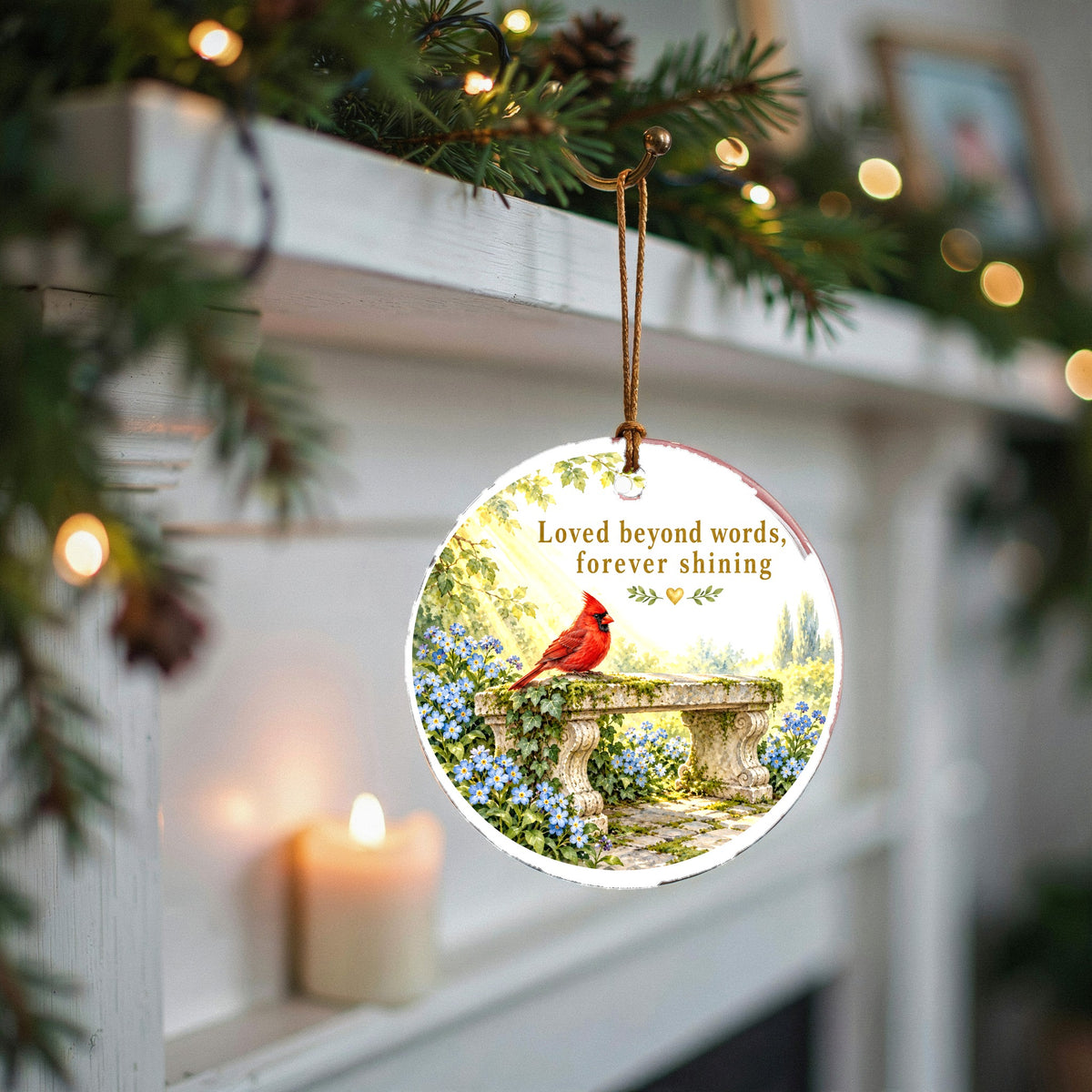 Morning Sunbeam Memorial Cardinal Ornament, Sympathy Bereavement Keepsake