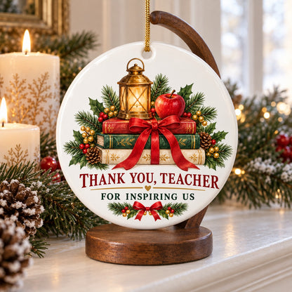 Guiding Light Teacher Keepsake Ceramic Christmas Ornament