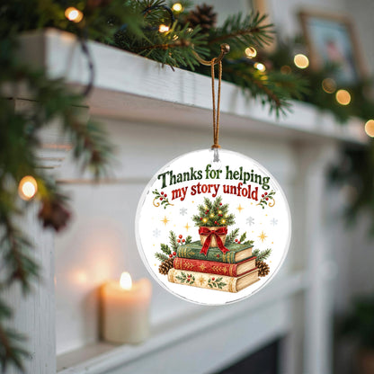 Storybook Seedling Teacher Tribute Christmas Ceramic Ornament