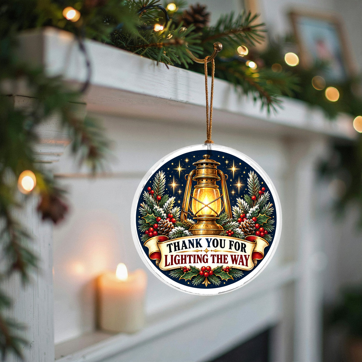Beacon of Gratitude Ceramic Christmas Ornament for Mentors