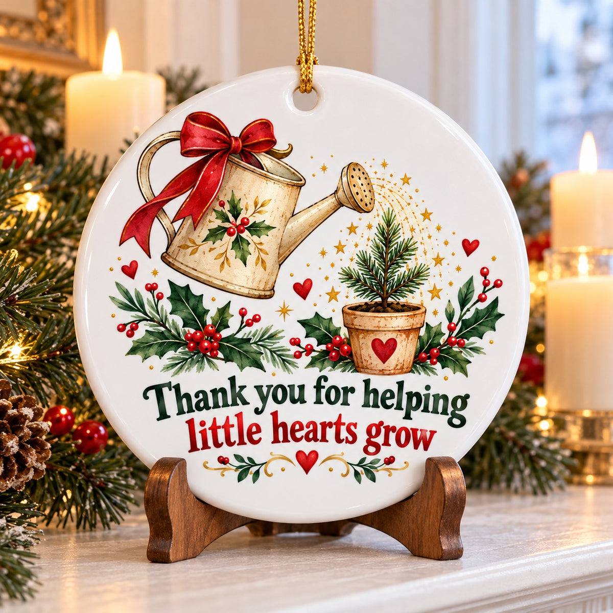 Nurturing Hands Holiday Sapling Teacher Appreciation Christmas Ornament