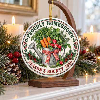 Proudly Homegrown Garden Harvest Ceramic Christmas Ornament