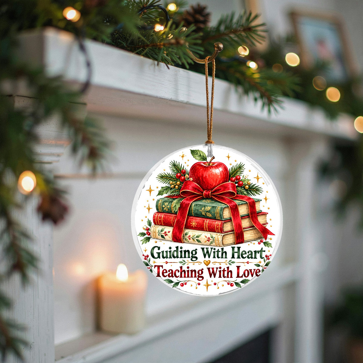 Guiding Light Teacher Christmas Ornament, Holiday Educator Gift