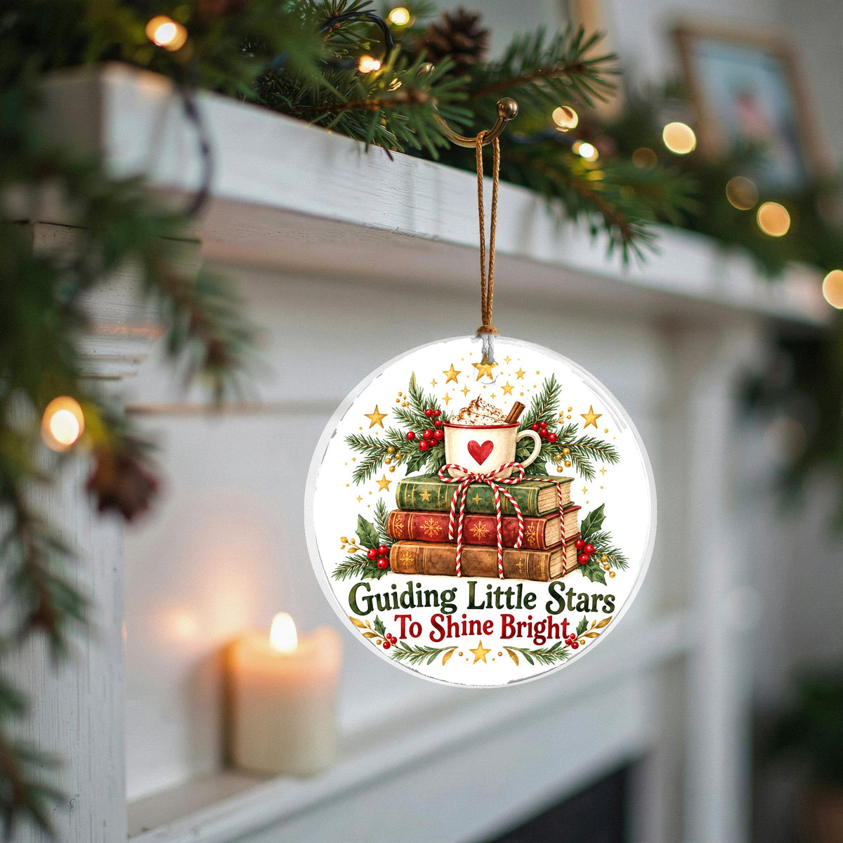 Guiding Little Stars Teacher Keepsake Ceramic Christmas Ornament