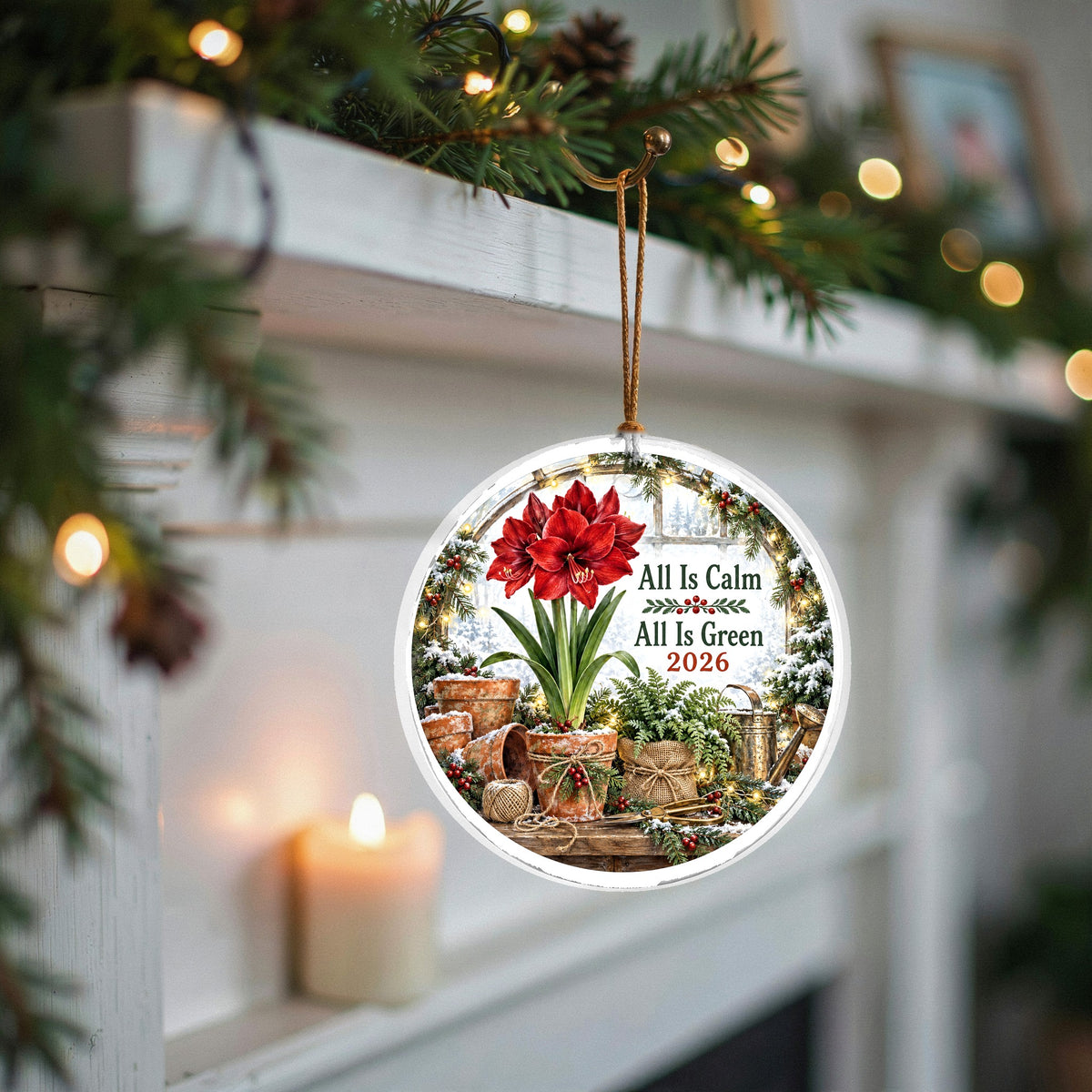 Potting Shed Holiday Glow Plant Lover Ceramic Christmas Ornament