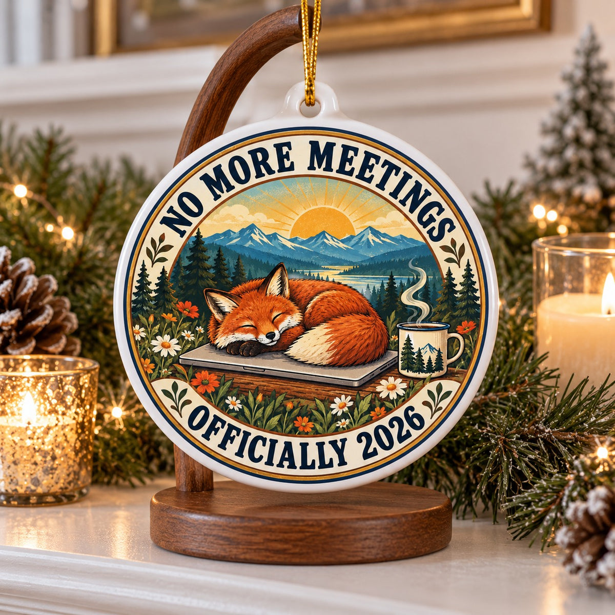 No More Meetings Retirement 2026 Ceramic Christmas Ornament Keepsake