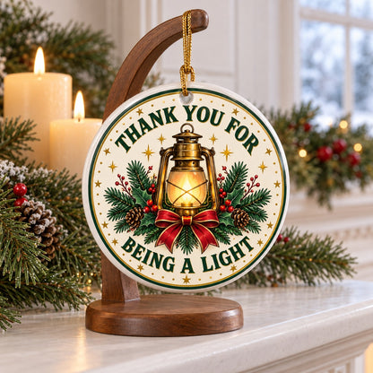 Beacon of Light Thank You Ceramic Christmas Tree Ornament