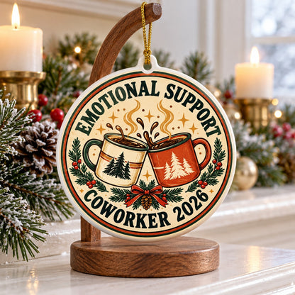 Emotional Support Coworker Christmas Ornament, Holiday Colleague Gift