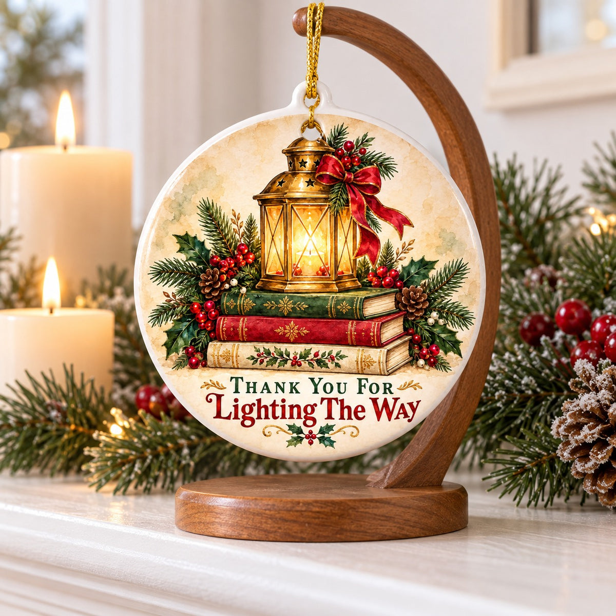 Guiding Light Teacher Christmas Ornament, Holiday Gift for Educators