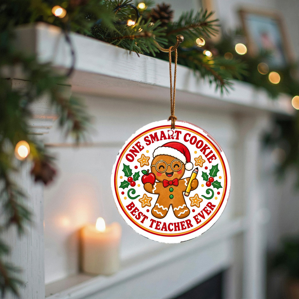 Smart Cookie Teacher Christmas Ornament, Holiday Gift for Educators
