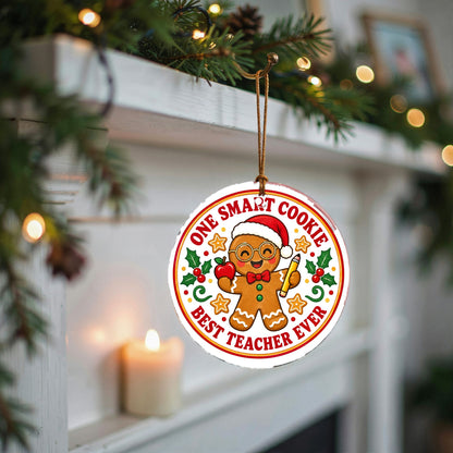 Smart Cookie Teacher Christmas Ornament, Holiday Gift for Educators