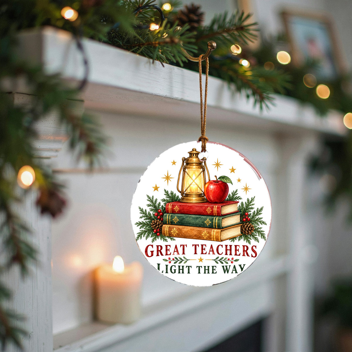 Guiding Light Teacher Appreciation Ceramic Christmas Ornament
