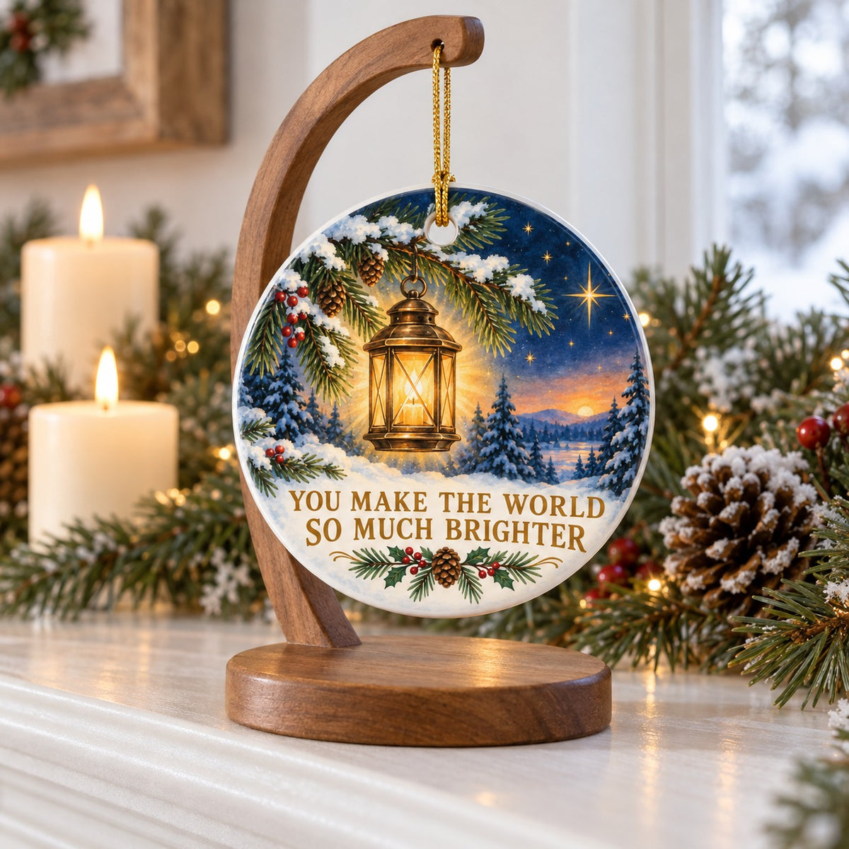 Guiding Light Lantern Ceramic Ornament, Appreciation Gift