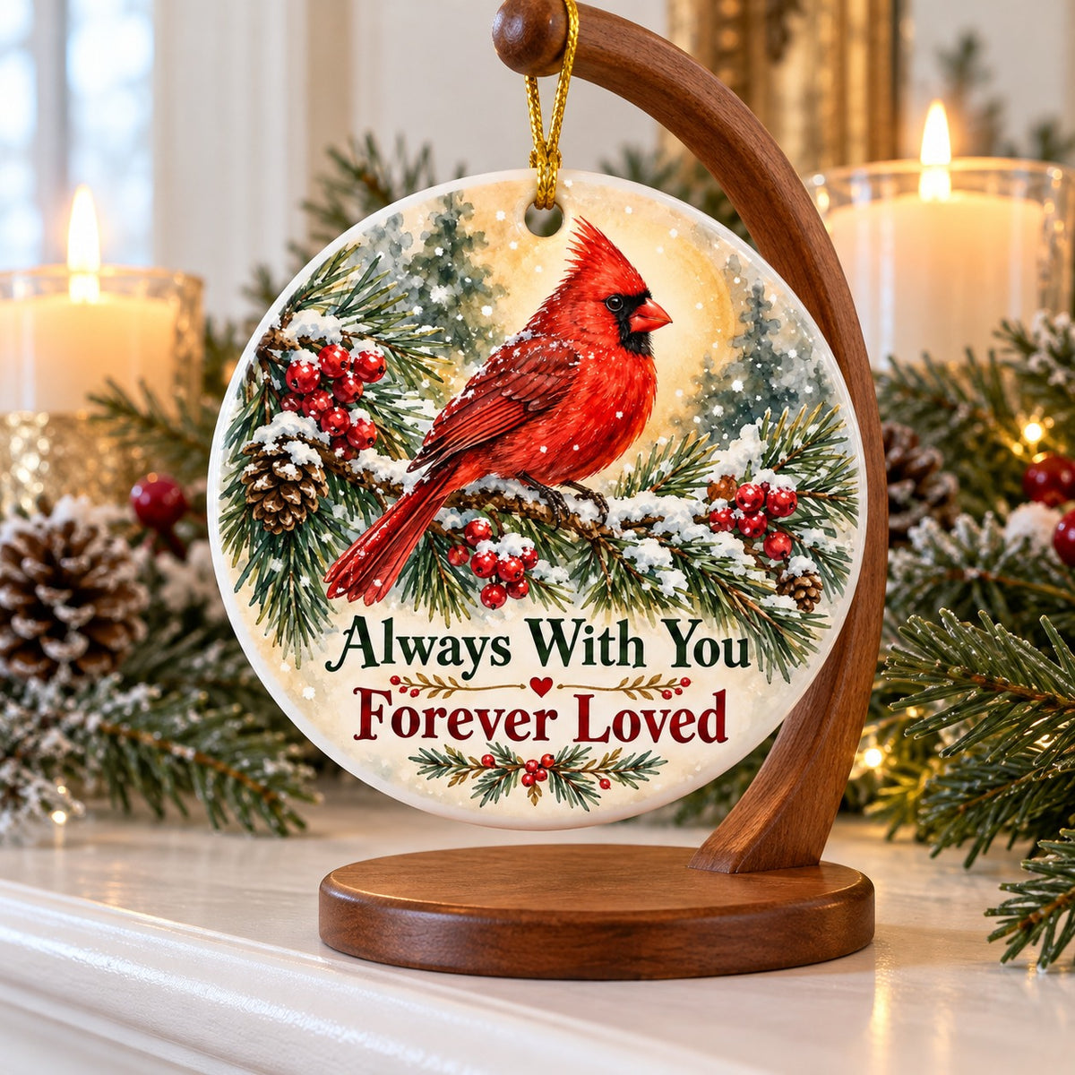 Cardinal Memorial Christmas Ornament, Always With You Keepsake