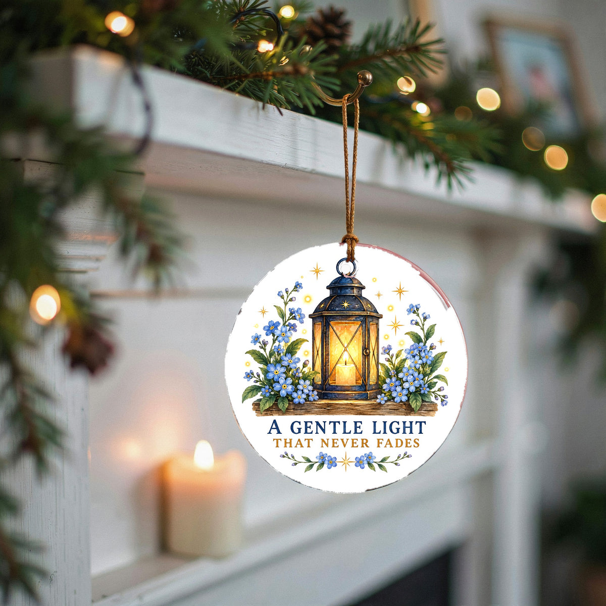 Luminescent Remembrance Lantern Ceramic Christmas Ornament