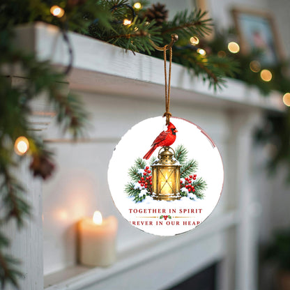 Cardinal Lantern Memorial Christmas Ornament, Remembrance Keepsake