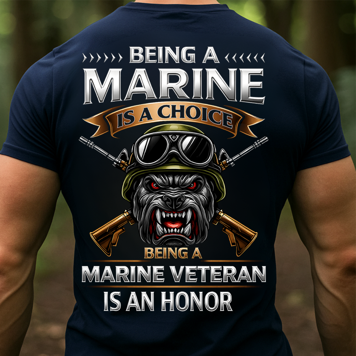 Being a Marine Veteran T-Shirt – Bulldog Military Skull Design for USMC