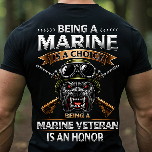 Being a Marine Veteran T-Shirt – Bulldog Military Skull Design for USMC