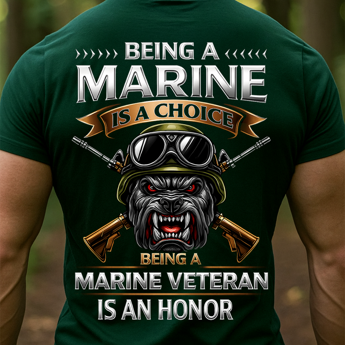 Being a Marine Veteran T-Shirt – Bulldog Military Skull Design for USMC
