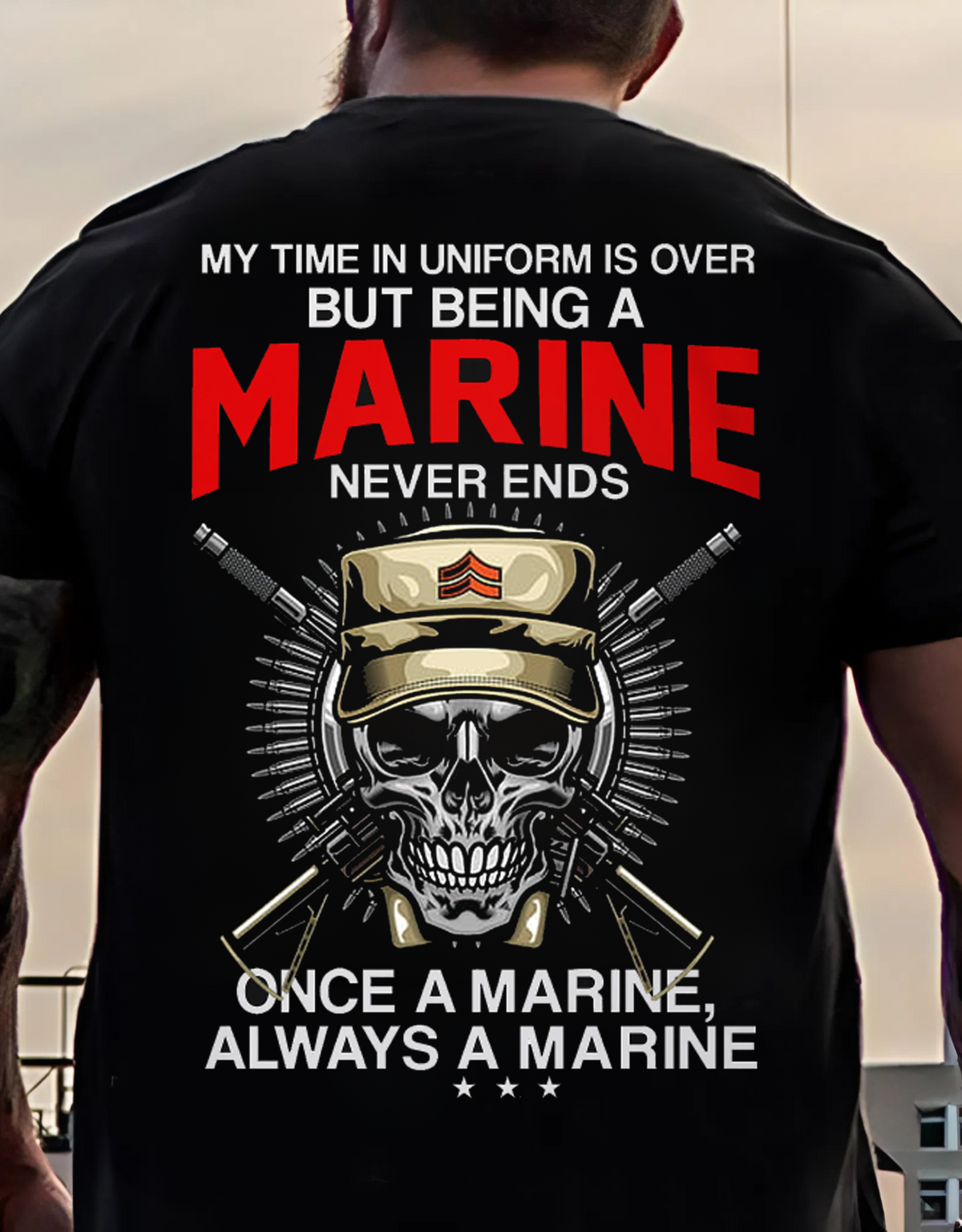 "Once a Marine, Always a Marine" T-Shirt, U.S Military Patriotic Design, Gift Idea for Veterans Day