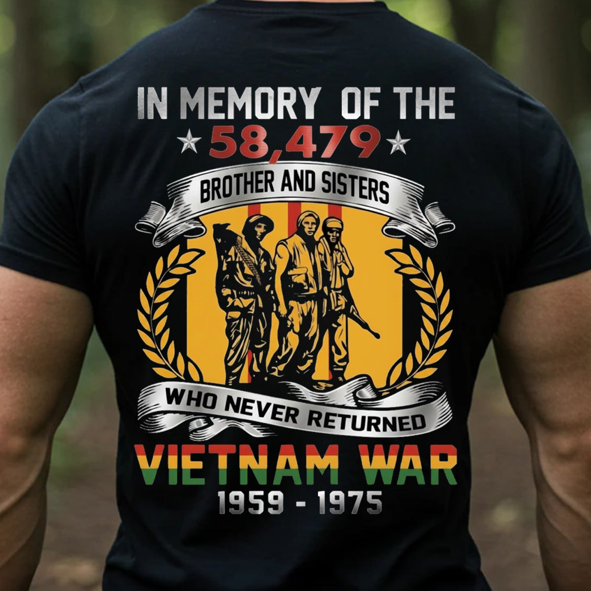 Vietnam War Memorial Shirt – In Memory of 58,479 Fallen Heroes, Gift for Veterans Day