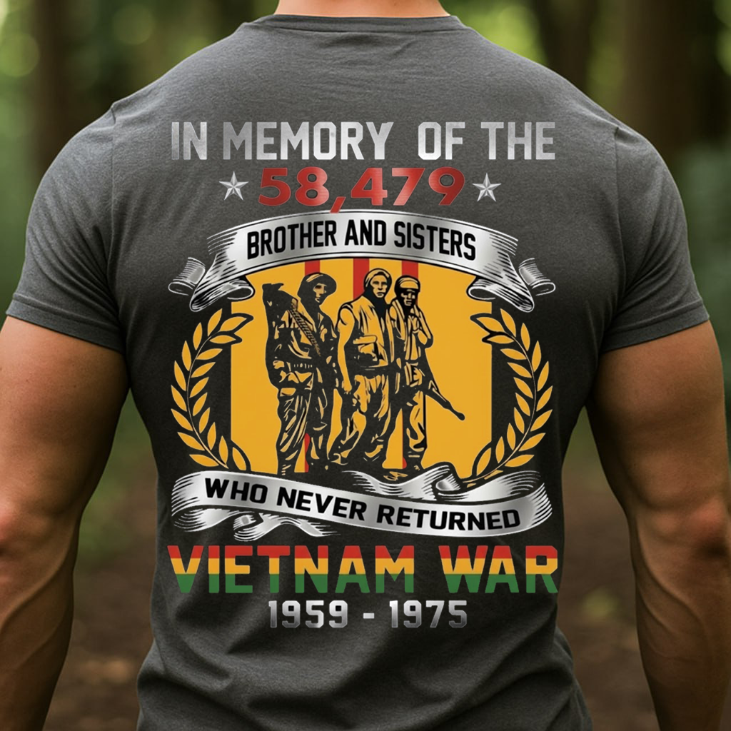 Vietnam War Memorial Shirt – In Memory of 58,479 Fallen Heroes, Gift for Veterans Day