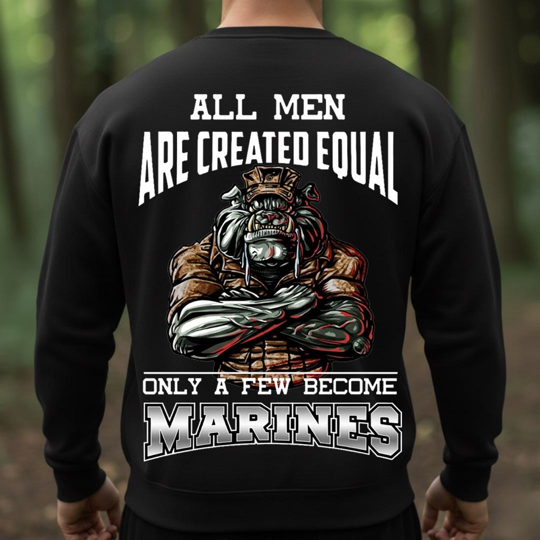 All Men Are Created Equal Only a Few Become Marines Shirt – USMC Bulldog Veteran Pride Tee, Gift for Veterans Day